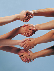 joining hands